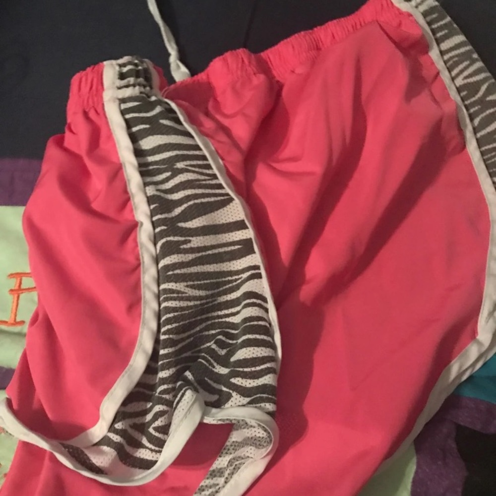 pink and zebra athletic shorts